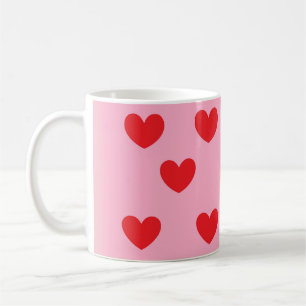 Red hearts mug