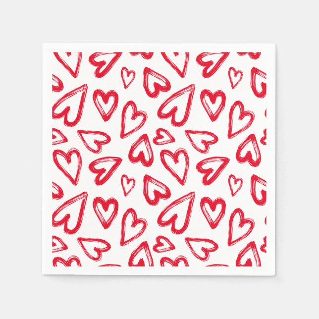 Red Hearts Napkin (Front)