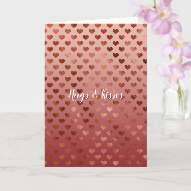 Red Hearts Ombre   Card (Orchid)