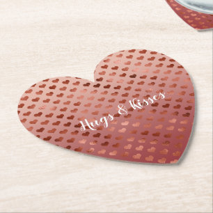 Red Hearts Ombre Paper Coaster