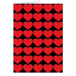 Red Hearts on Black