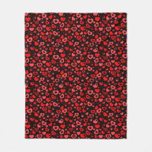 Red Hearts on black