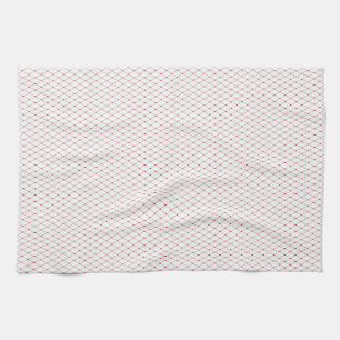 red hearts on white kitchen towel