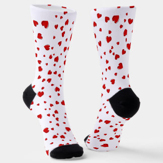 Red Hearts on White Socks