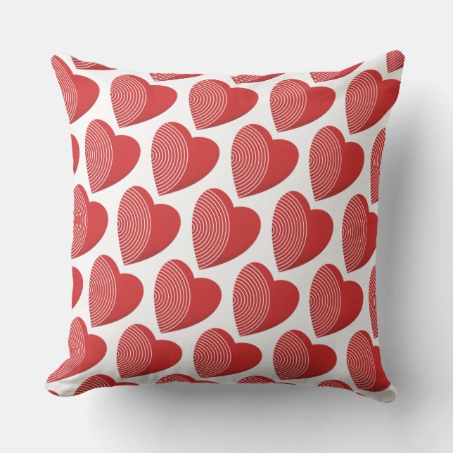 Red Hearts Outdoor Pillow (Front)