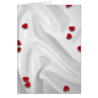 Red Hearts over Silk Cards