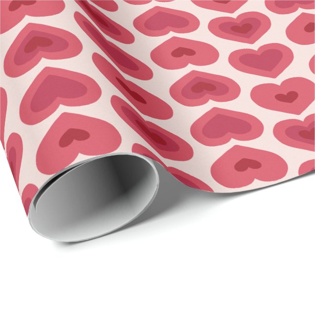 Red Hearts Pattern – Christmas & Valentine’s Day D Wrapping Paper (Roll Corner)