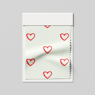 Red Hearts Pattern, Cute, Love Fabric