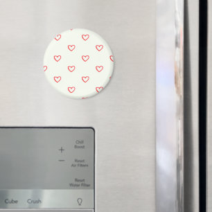 Red Hearts Pattern, Cute, Love Magnet