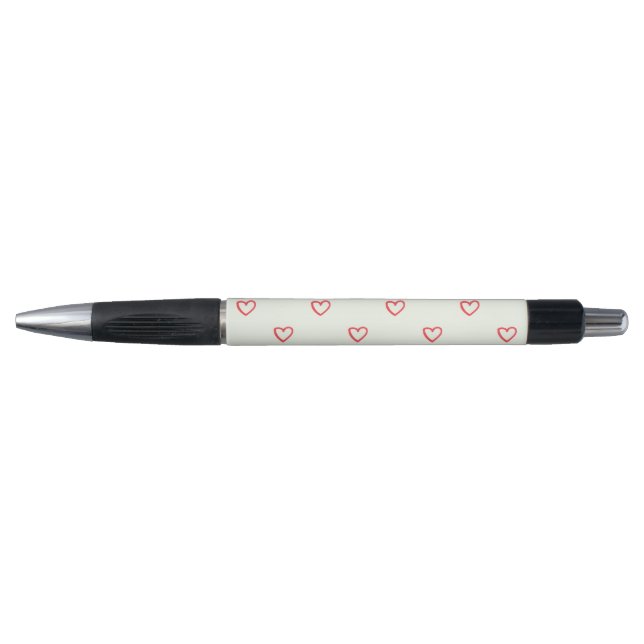 Red Hearts Pattern, Cute, Love Pen (Front)