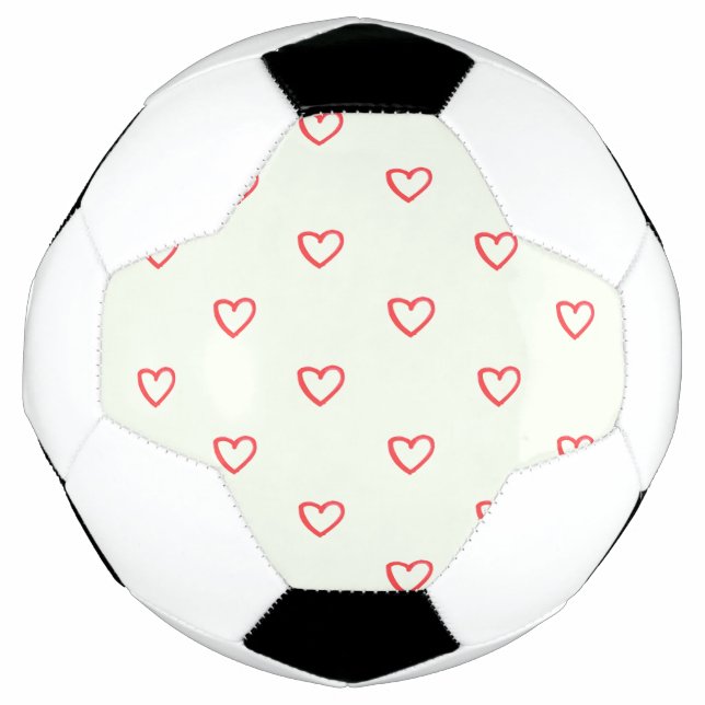 Red Hearts Pattern, Cute, Love Soccer Ball (Front)