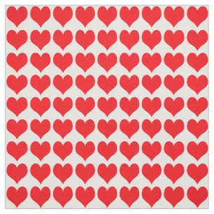Red Hearts Pattern Fabric