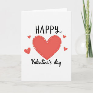 Red Hearts Pattern Happy Card