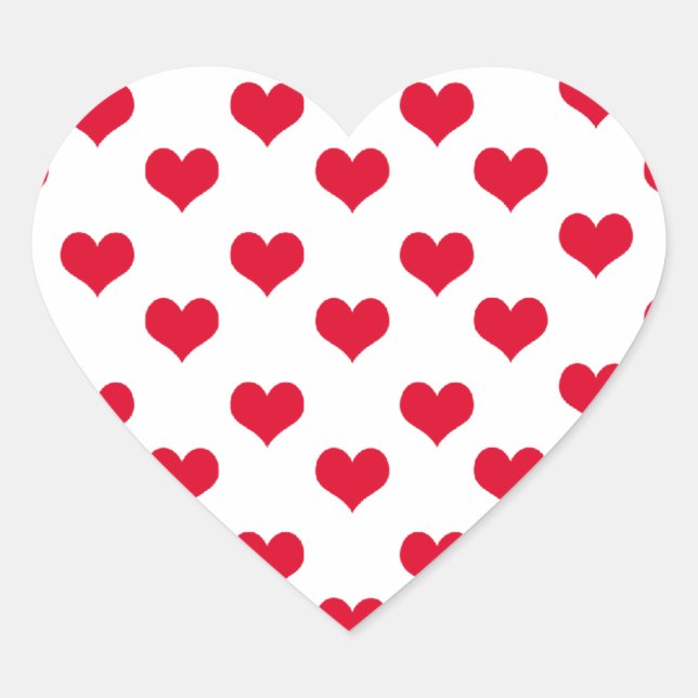 Red Hearts Pattern Heart Heart Sticker (Front)