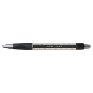 Red Hearts Pattern, Love, Your Name, Personalise Pen