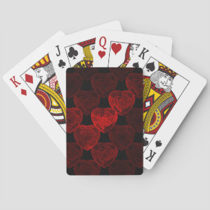 Red Hearts Pattern Playing Cards