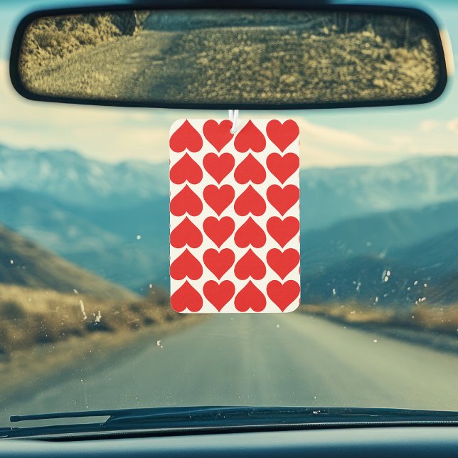 Red Hearts Pattern, Romantic, Love Air Freshener (Creator Uploaded)