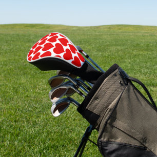 Red Hearts Pattern, Romantic, Love Golf Head Cover