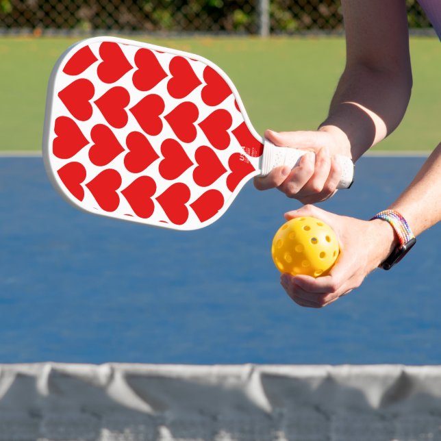 Red Hearts Pattern, Romantic, Love Pickleball Paddle (Insitu)