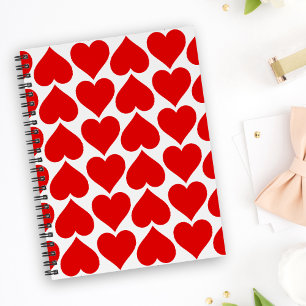 Red Hearts Pattern, Romantic, Love Planner
