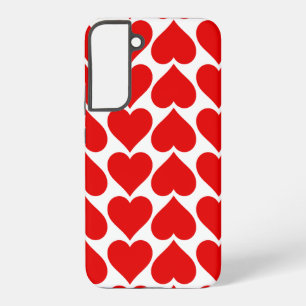 Red Hearts Pattern, Romantic, Love Samsung Galaxy Case
