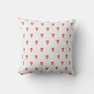 Red hearts Pattern Throw Pillow