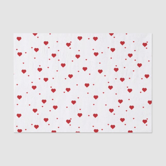 Red Hearts Pattern Tissue Paper (Front)