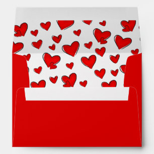 Red Hearts Pattern Valentine's Day Holiday Red Envelope