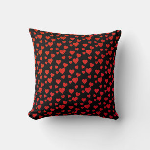 Red Hearts Pattern Valentine's Day Throw Pillow