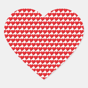 Red hearts pattern white background heart sticker