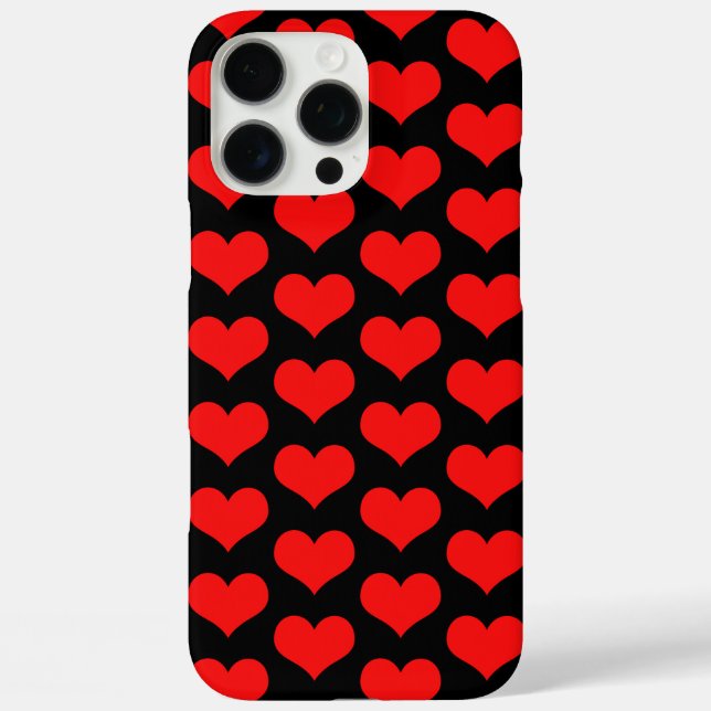 Red Hearts Patterns Cute Gift Valentine's Day 2025 Case-Mate iPhone Case (Back)