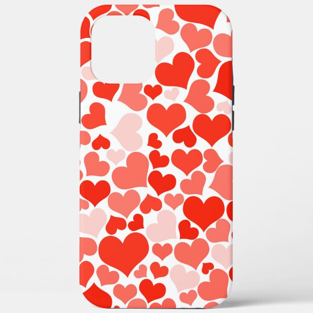Red Hearts Patterns Valentine's Day Cute 2021 Cool Case-Mate iPhone Case (Back)
