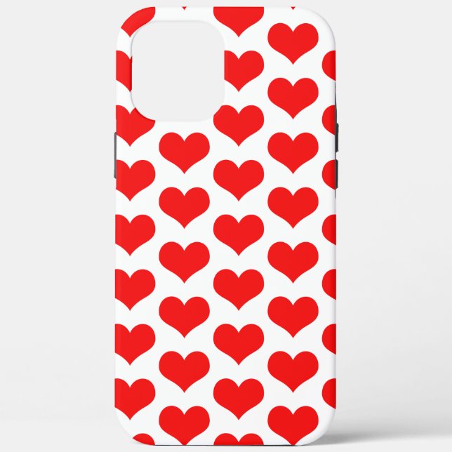 Red Hearts Patterns Valentine's Day Cute 2025 Gift Case-Mate iPhone Case (Back)