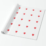 Red Hearts Patterns White Weddings Anniversaries Wrapping Paper<br><div class="desc">Red heart designs patterns in solid white background. Perfect romantic gift wrapping papers for for weddings,  anniversary,  engagements,  birthdays.</div>