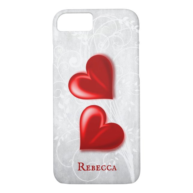 Red Hearts Personalized Case-Mate iPhone Case (Back)