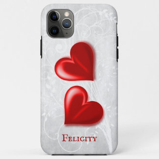 Red Hearts Personalized iPhone 11 Pro Max Case