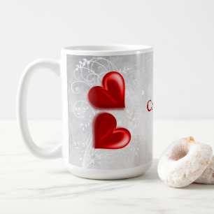 Red Hearts Personalized Coffee Mug