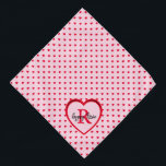 Red Hearts Pink Personalized Pet Name Pet Bandana<br><div class="desc">Pretty red hearts,  sprinkled over a pink canvas,  finished with a large heart showcasing your pet's monogram and name. Text styles,  sizes and colours can be changed,  using the edit menu. You can also change the background colour in the edit menu.</div>
