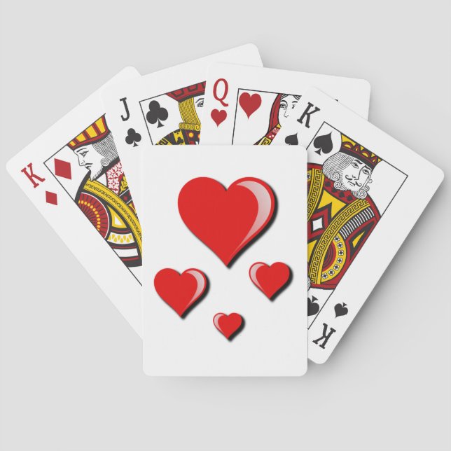 Red Hearts Playing Cards (Back)