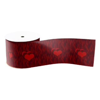Red Hearts Ribbon Grosgrain Ribbon