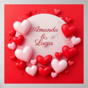 ❤️ Red Hearts Romance Wall Art For Valentine Decor