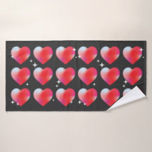 Red hearts romantic hitech valentine's day  bath towel