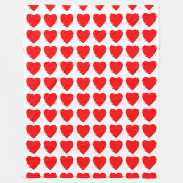 Red Hearts Seamless Pattern Fleece Blanket (Front)