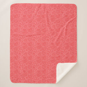Red Hearts Sherpa Blanket