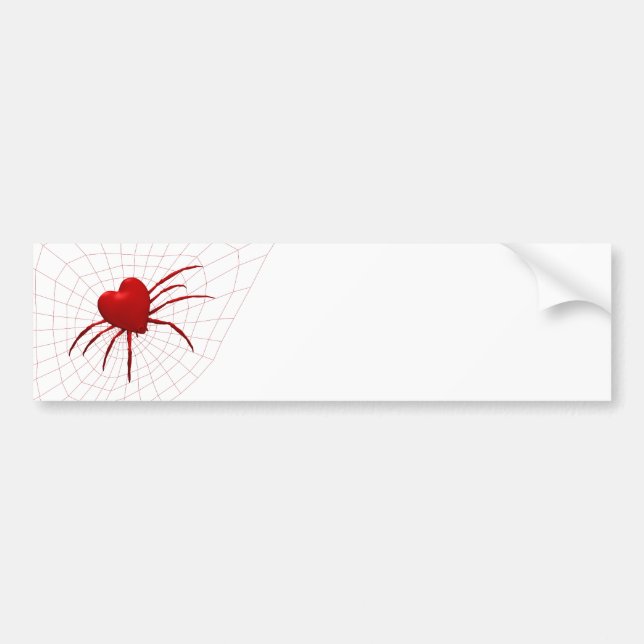 Red Hearts Spider Bumper Sticker (Front)