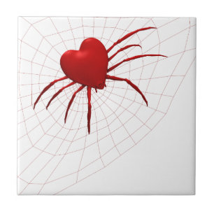 Red Hearts Spider Tile