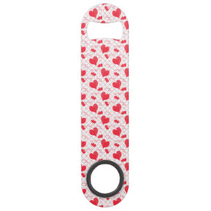 Red hearts, text, "love you", red and white . bar key