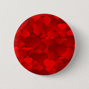 Red Hearts Texture 2 Inch Round Button