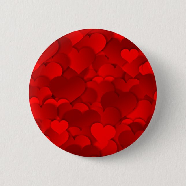 Red Hearts Texture 2 Inch Round Button (Front)