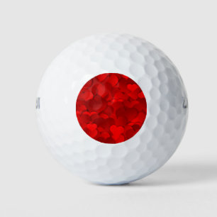 Red Hearts Texture Golf Balls